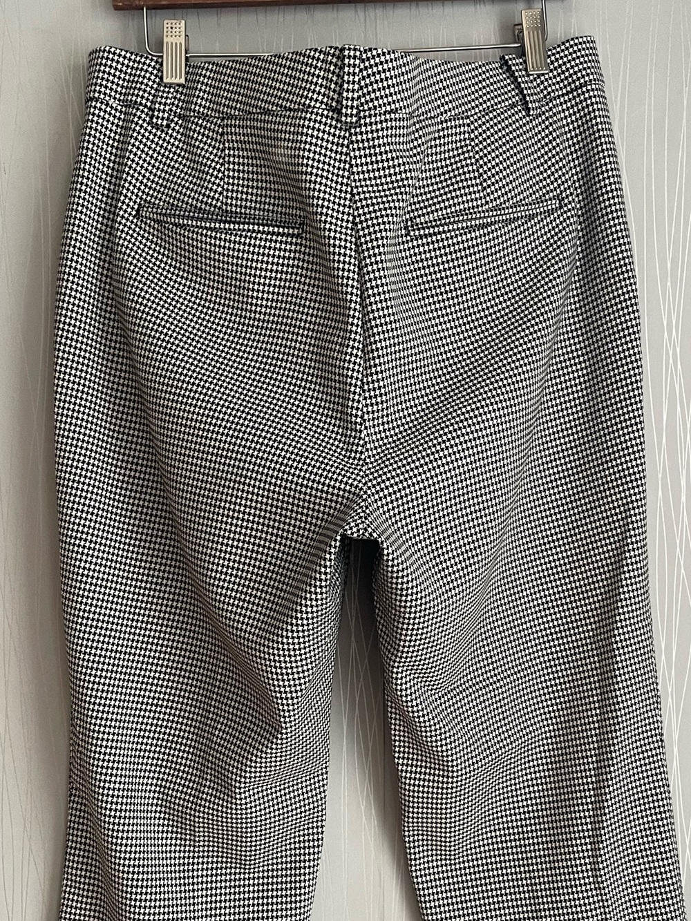 Ann Taylor Eva Houndstooth Ankle Pants Women’s Size 12 Black White Career Work - Picture 6 of 9